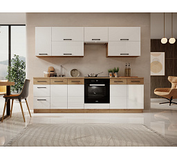 Konyhabútor VIKA 260 Fehér Fény + Lancelot Tölgy