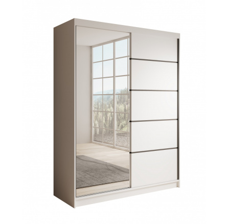 Tolóajtós szekrény Cardi 150 Fehér+Fehér