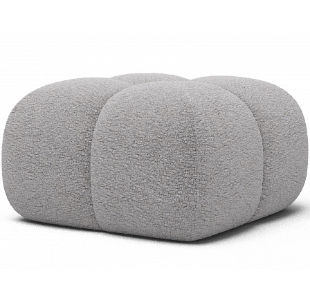 Kárpitozott Covio puff, szürke Kendell 03 zsenília 85x52