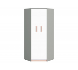 IQ 01-01 korpus szara platyna-biały/wstawka pudrowy - szafa narożna