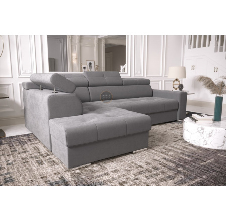 NAROŻNIK Z FUNKCJĄ SPANIA MARGO I 260×185 - lewa , Odcienie szarości