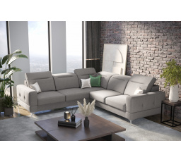 ZESTAW NAROŻNIK ROZKŁADANY MALIBU MAX 250x250 I FOTEL Z FUNKCJĄ RELAX (ODCIENIE SZAROŚCI) POL 17 - SZYBKA WYSYŁKA