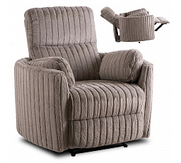 Fotel Rozkładany RAUL Szary Tkanina Pluszowa