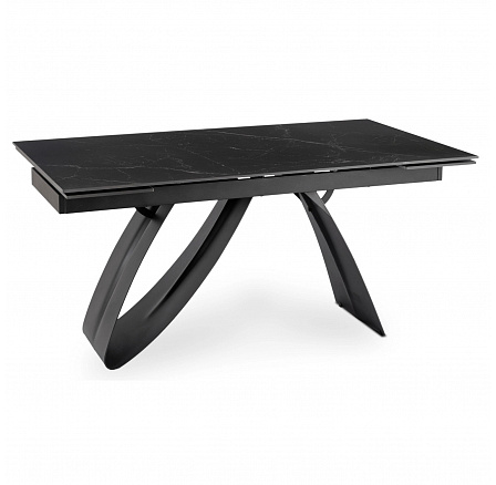 Stół DEVON Ceramiczny Rozkładany 160-220 cm Czarny Marmur/Czarny