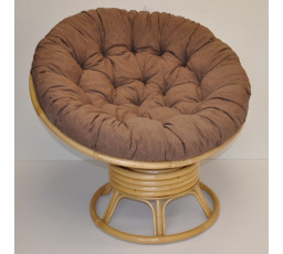 Ratanový papasan houpací medový polstr hnědý melír