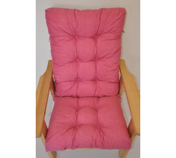 Polstr na zahradní křeslo vysoké široké - látka malinový melír