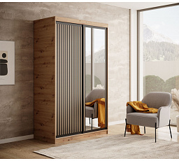 Tolóajtós szekrény Delia 120 Artisan+Fekete