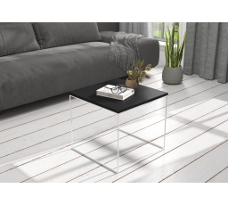 ELENA dohányzóasztal 50x50 Fehér+Fekete