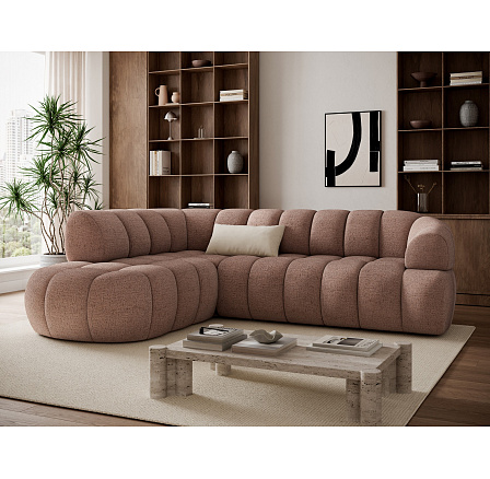 Tontano corner sofa with sleeping function and electrically extendable seat, brown plush, left-hand side Melno 20 183x77 Left Tontano corner sofa with sleeping function and electrically extendable seat, brown plush, left-hand side Melno 20 183x77 Left