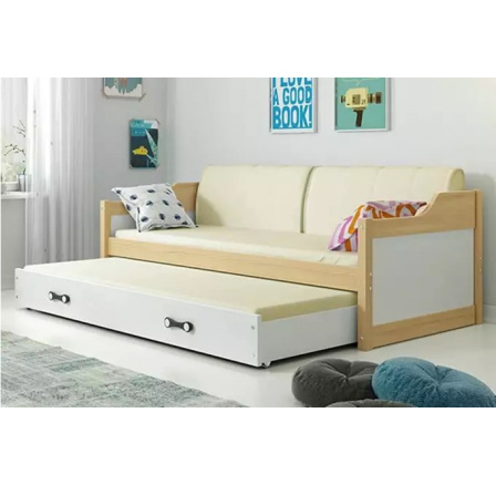 DAWID PODWÓJNE RAMA SOSNA WYPEŁNIENIA BIAŁY SZUFLADA BIAŁY 90 X 200 KPL