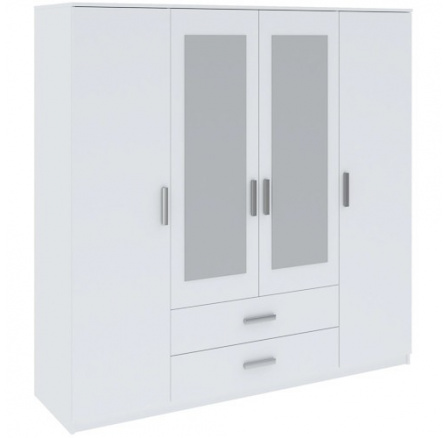 TAMINA 4D2S ruhásszekrény, Fehér