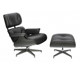 Vip fotel lábtartóval fekete/fekete