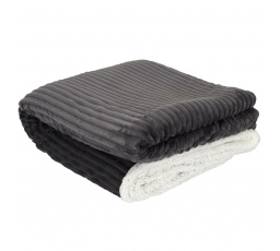 Szürke Sherpa takaró 180x220 cm csíkos