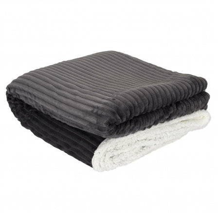 Szürke Sherpa takaró 180x220 cm csíkos