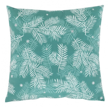 Polštář sametový s výplní, zelený - bílý vánoční vzor, 100% polyester, 45 x 45 cm Polštář sametový s výplní, zelený - bílý vánoční vzor, 100% polyester, 45 x 45 cm