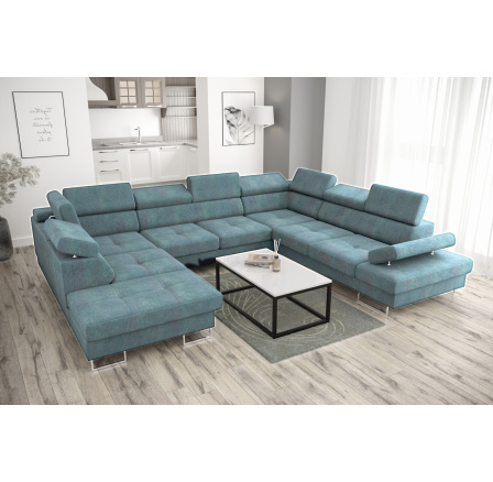 NAROŻNIK GALAXY MAX I Z FUNKCJĄ SPANIA 225x350x280 (ODCIENIE NIEBIESKIEGO)MY74- SZYBKA WYSYŁKA