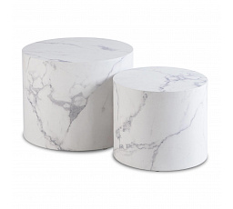 Zestaw Stolików LEILA Biały Marmur