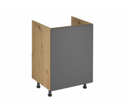 Konyhai alsó szekrény Langen D60Z P/L, szürke/tölgy artisan