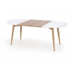 CALIBER étkezőasztal, fehér/san remo tölgy