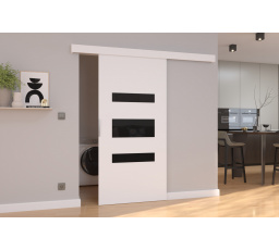 DESIO 76 White+Black Lacobel falra szerelhető tolóajtó