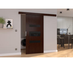 DESIO 106 tolóajtó falra Wenge+Fekete Lacobel