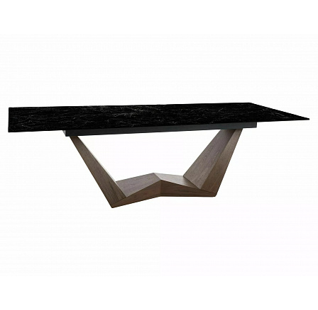 BONUCCI CERAMIC étkezőasztal, Nero Greco, Fekete/Dió