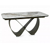 INFINITY Ceramic étkező kinyitható asztal, 160(236)x95 cm, Pandoro Fehér Fényes / Réz