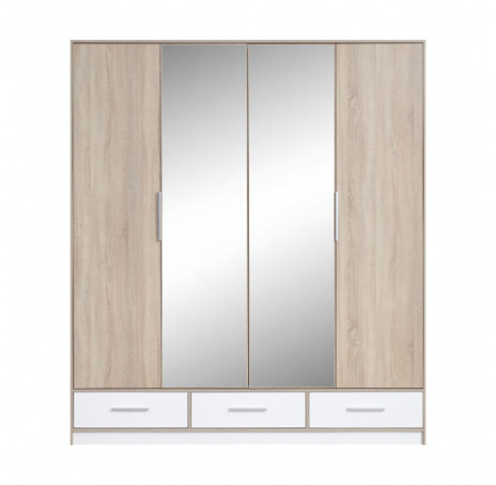 ISKO ruhásszekrény - ISL1, Sonoma tölgy/Fehér Lux
