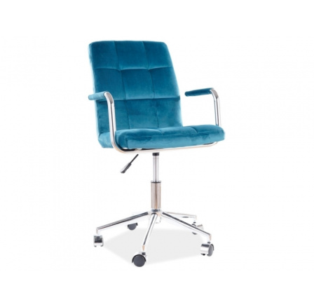 Kancelářské křeslo Q-022 VELVET - Tyrkys Bluevel 85 Kancelářské křeslo Q-022 VELVET - Tyrkys Bluevel 85