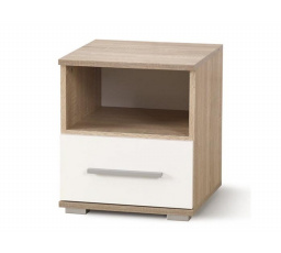 Éjjeliszekrény LIMA SN-1, Sonoma tölgy/fehér