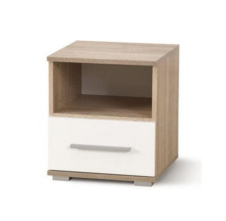 Éjjeliszekrény LIMA SN-1, Sonoma tölgy/fehér