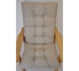 Polstr na zahradní křeslo vysoké široké - látka tmavě béžový melír