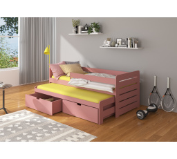 TOMI 180x80 Rózsaszín leesésgátlós franciaágy