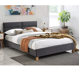 SIERRA Velvet ágy, 140x200 cm, szürke Aksamit 150