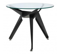 Troy asztal 90cm átlátszó/ fekete