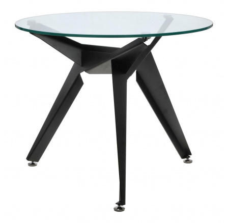 Troy asztal 90cm átlátszó/ fekete