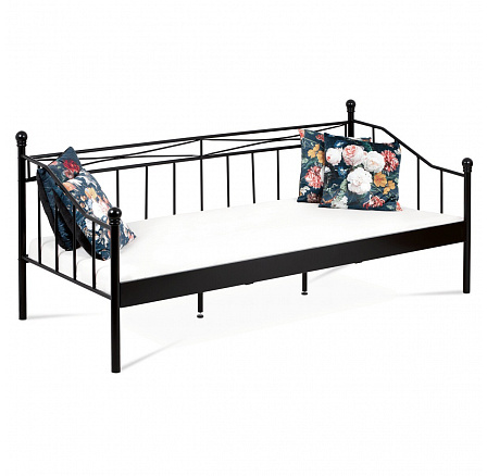 Jednolůžková postel 208x98cm, kov, černá, BED-1905 BK