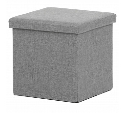 Taburet s úložným prostorem, šedá, látka, TAB-461 GREY2