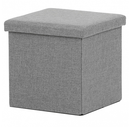 Taburet s úložným prostorem, šedá, látka, TAB-461 GREY2