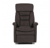 Polohovací křeslo, elektrické zabudované ovládání, hnědá, látka, TV-925 BR2