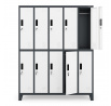 Antracit-fehér szekrény 10 dobozzal: BARTEK, 1360 x 1720 x 450 mm
