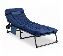 Leżak Ogrodowy Łóżko Polowe SATURN Granatowe