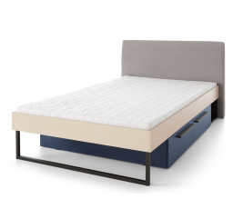 SERGIO SE 13 Ágy L/P, Bézs-homok/Tölgy olajozott/Királykék