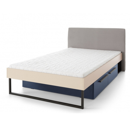 SERGIO SE 13 Ágy L/P, Bézs-homok/Tölgy olajozott/Királykék