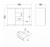 Komoda SIMPLICITY 236, Beton/Bílý lesk
