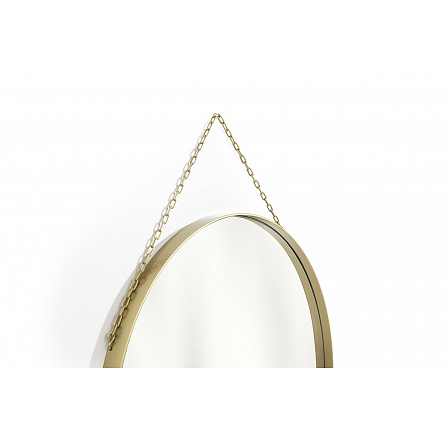 Okrągłe lustro Nicole w metalowej ramie 80 cm - złote
