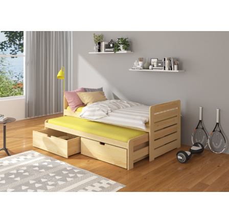 TOMI kétszemélyes ágy 180x80 Természetes fenyő