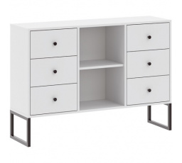 LINEA 6S komód, Fehér/Fekete