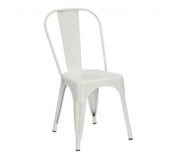 Párizs fehér szék Tolix inspirációval