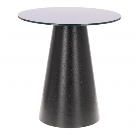 Soleilo 60 cm fekete üveg kerek dohányzóasztal